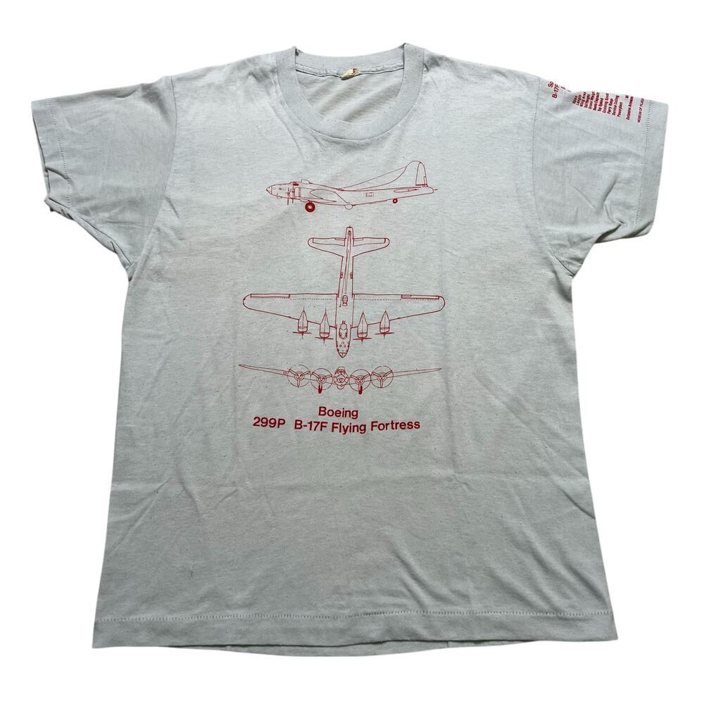Vintage Boeing 299P B-17F Flying Fortress Museum of Flight T-Shirt Sz L USA WWII